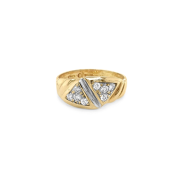 Gold Ring with Zircons