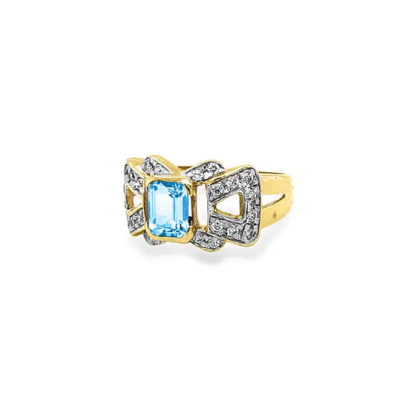 Gold Ring with Blue Stone