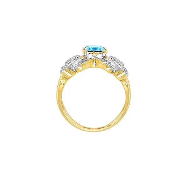 Gold Ring with Blue Stone