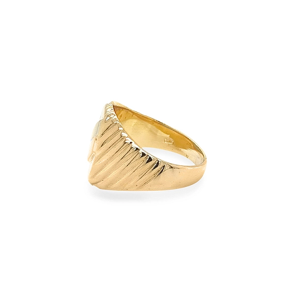 Golden Men's Ring made of Combined Gold