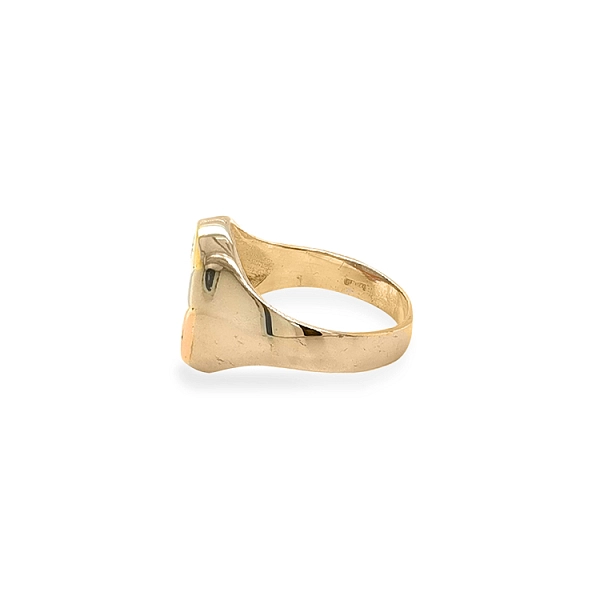 Golden Men's Ring with Zircon