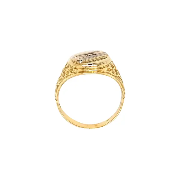 Golden Men's Ring with Zircon