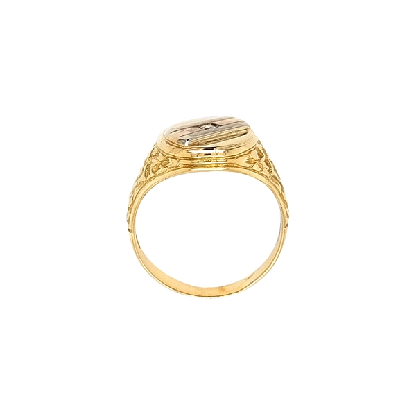 Golden Men's Ring with Zircon