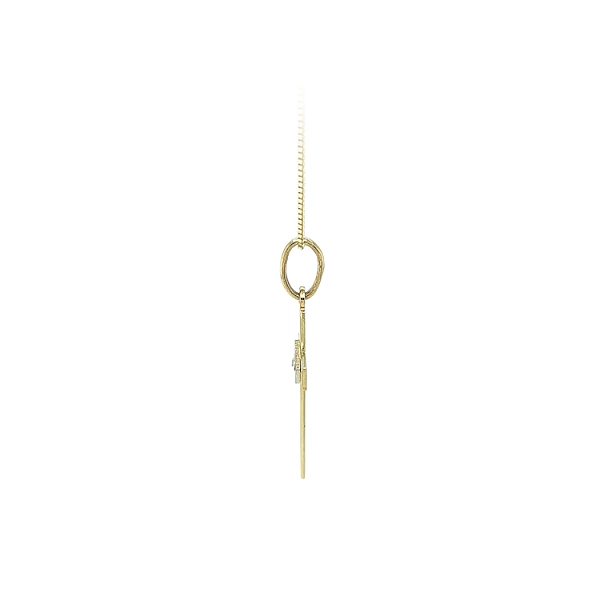 Gold Pendant Cross with Zircon