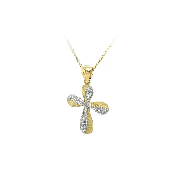 Golden Cross with Zircons