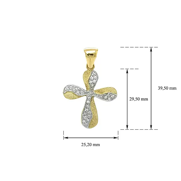 Golden Cross with Zircons
