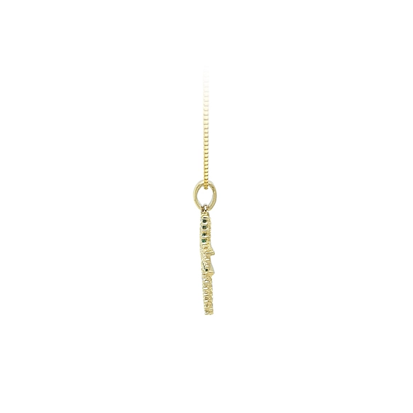 Gold Pendant Cross with Zircons