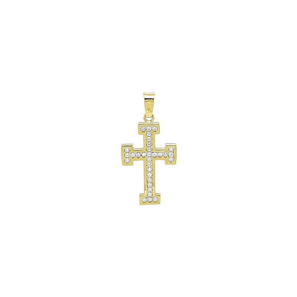 Gold Pendant with Zircons