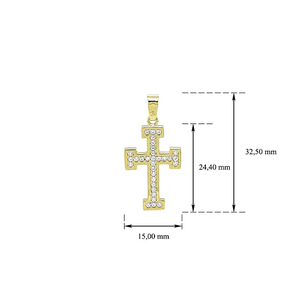 Gold Pendant with Zircons