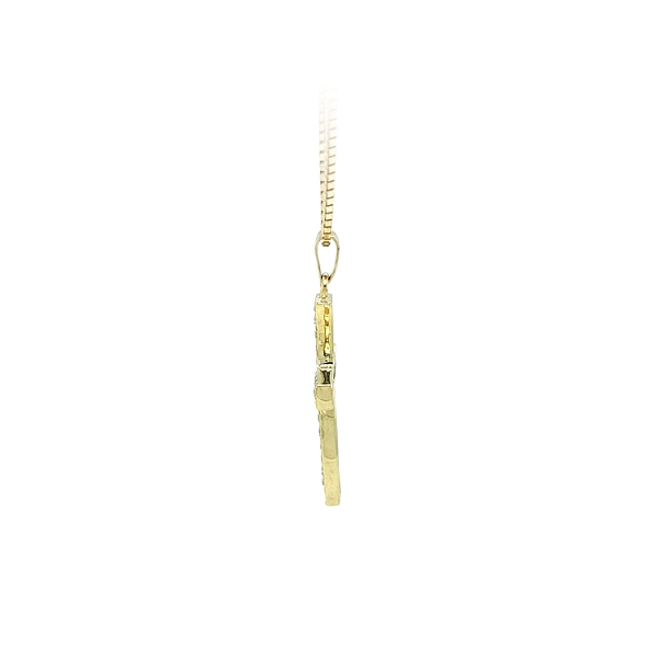 Gold Pendant Cross with Zircons