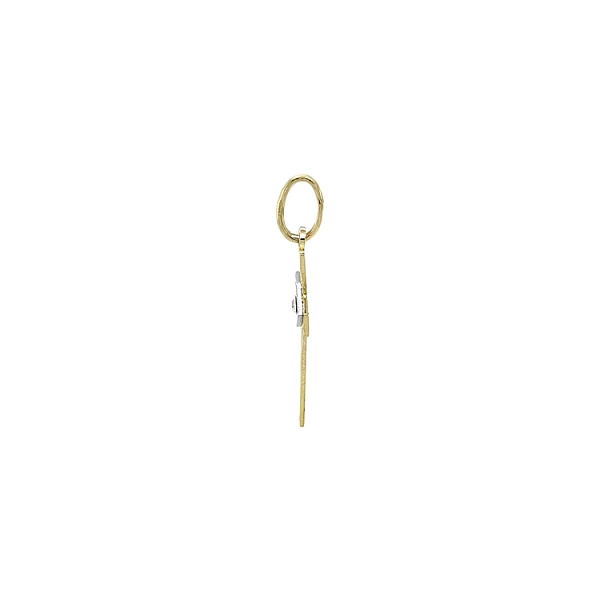 Gold Pendant Cross with Zircon