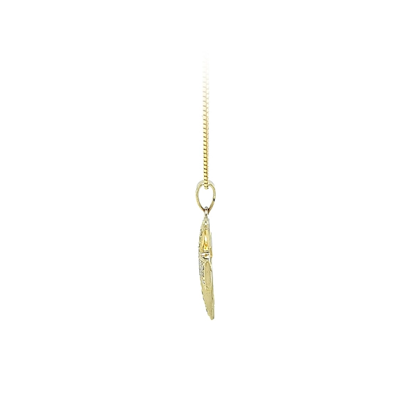 Gold Pendant Cross with Zircons