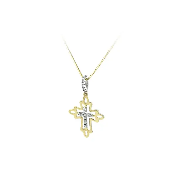 Cross with Zircones in Gold