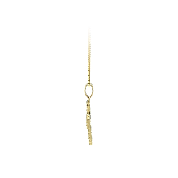 Gold Pendant Cross with Zircons