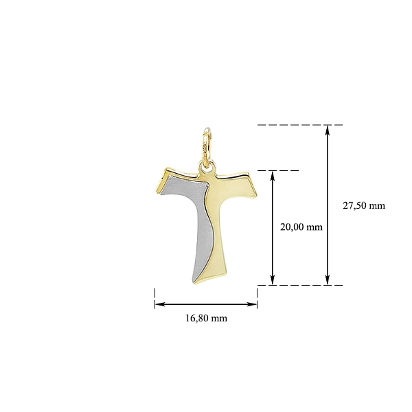 Gold Pendant Cross of Combined Gold