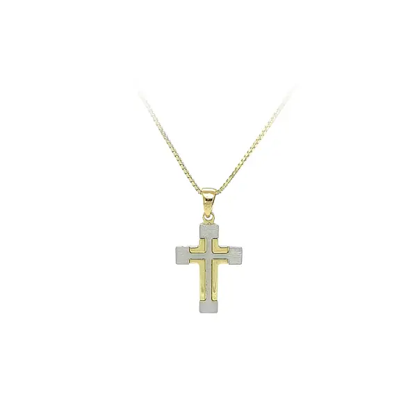 Pendant Cross of Combined Gold
