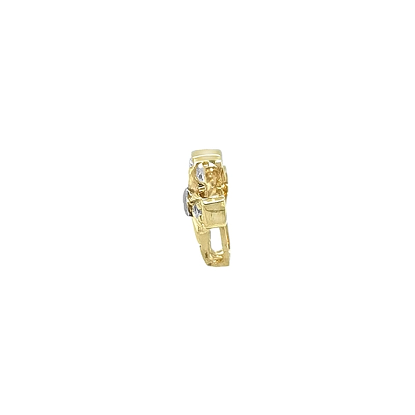 Gold Pendant Cross with Zircons