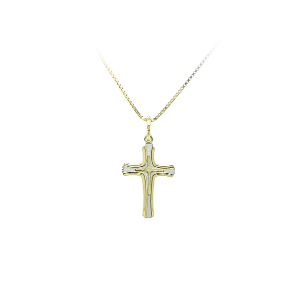 Pendant Cross of Combined Gold