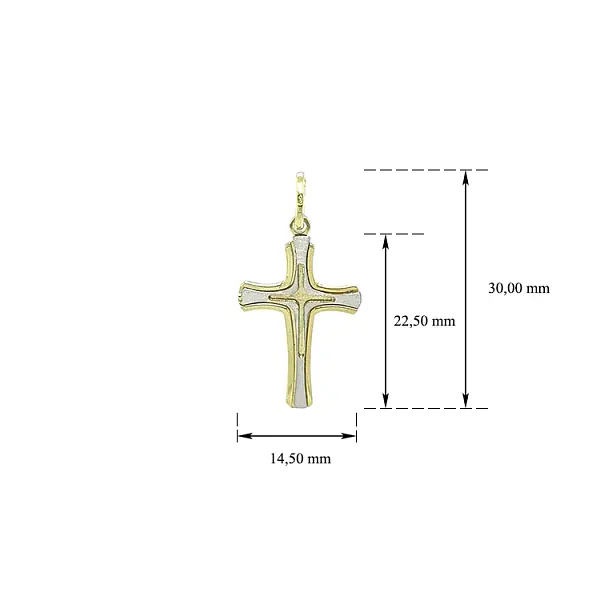 Pendant Cross of Combined Gold