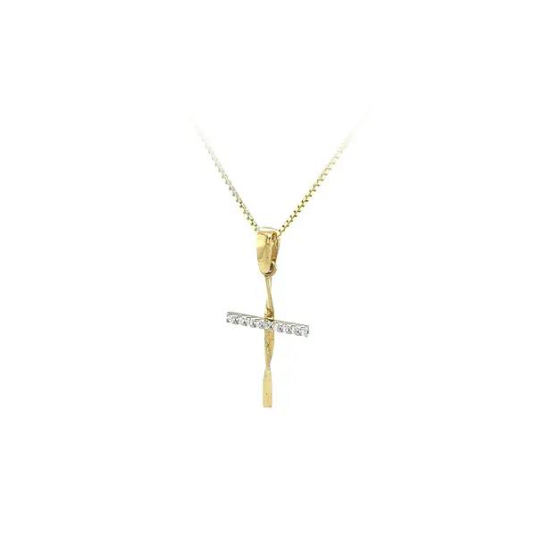 Pendant Cross with Zircones in Gold