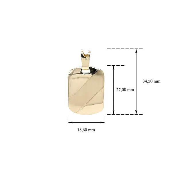 Gold Pendant Plate for Engraving