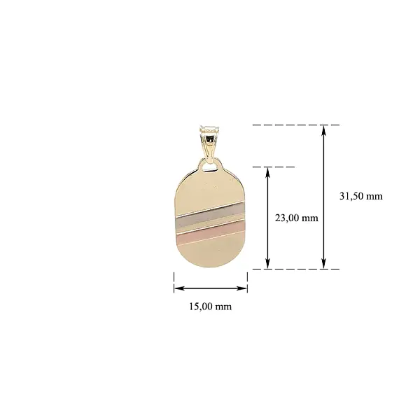 Gold Pendant Plate for Engraving