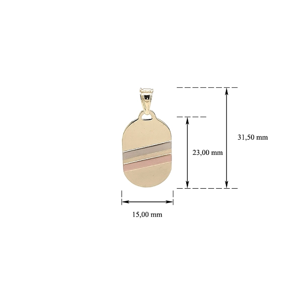 Gold Pendant Plate for Engraving