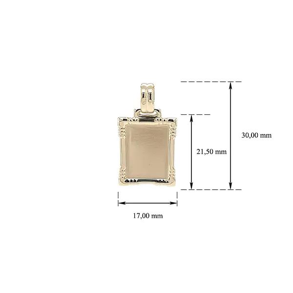 Gold Pendant Plate for Engraving