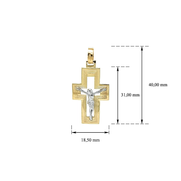 Gold Pendant Cross with Jesus Christ