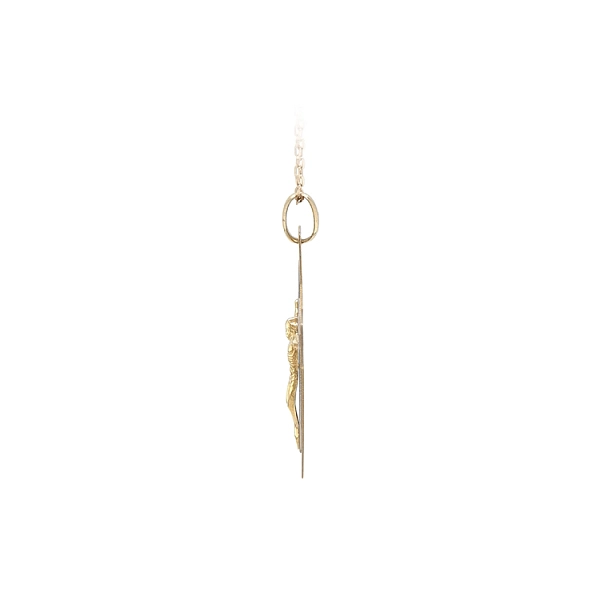 Gold Pendant Cross with Jesus Christ