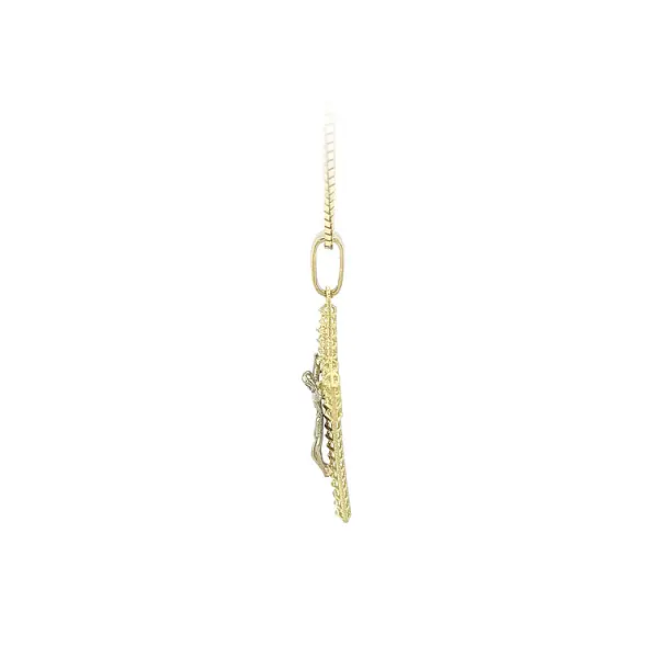 Gold Pendant Cross with Jesus Christ