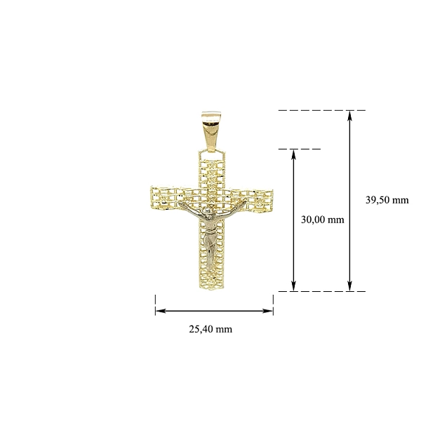Gold Pendant Cross with Jesus Christ