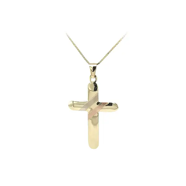Pendant Cross of Combined Gold