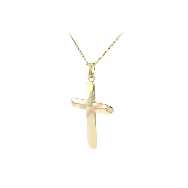 Pendant Cross of Combined Gold