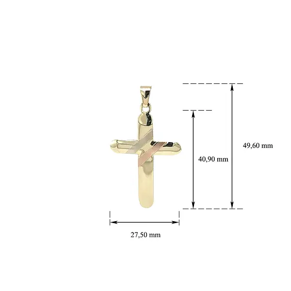 Pendant Cross of Combined Gold