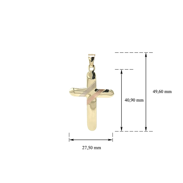 Pendant Cross of Combined Gold