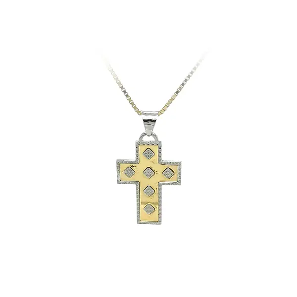 Pendant Cross of Combined Gold