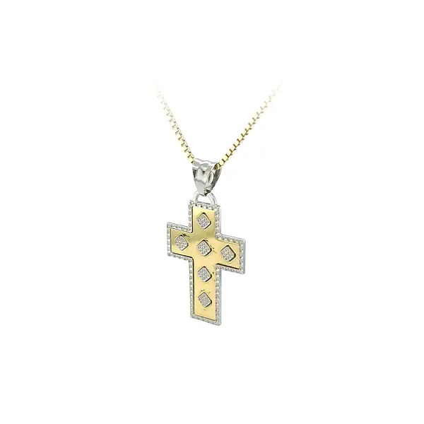 Pendant Cross of Combined Gold