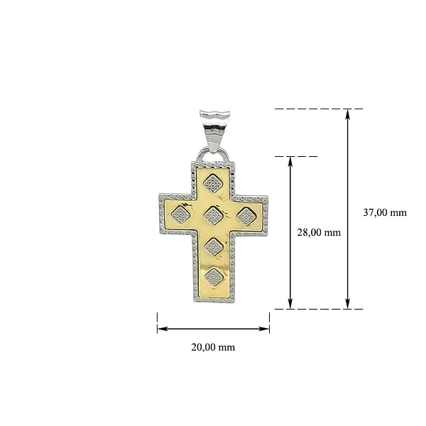 Pendant Cross of Combined Gold