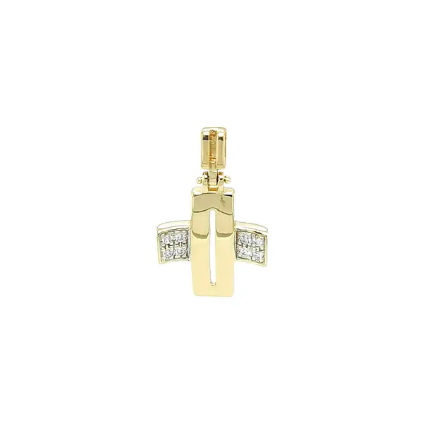 Gold Pendant Cross with Zircons