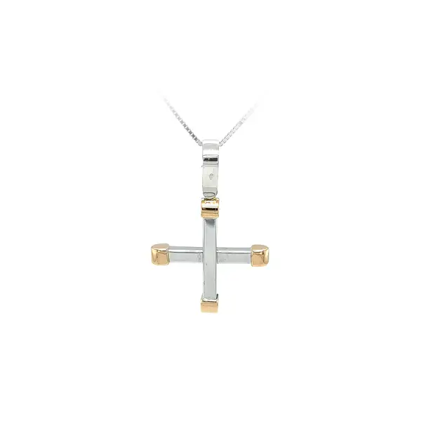 Pendant Cross of Combined Gold