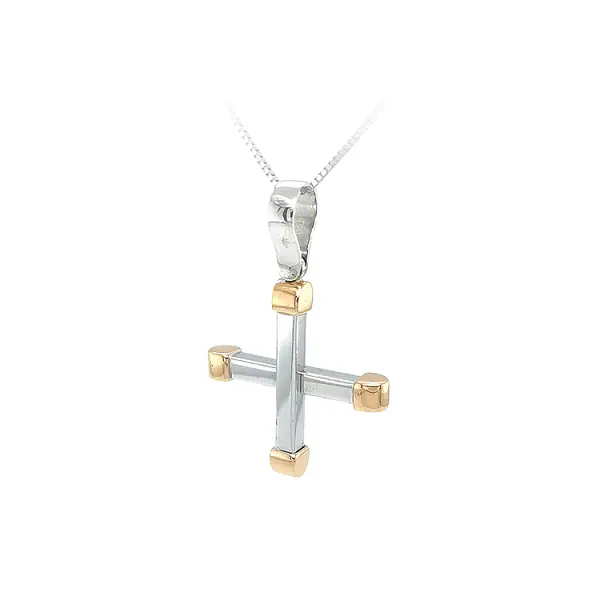 Pendant Cross of Combined Gold