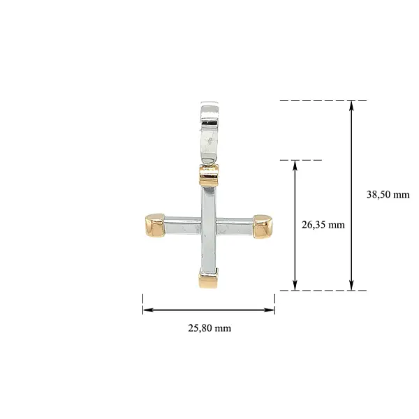 Pendant Cross of Combined Gold