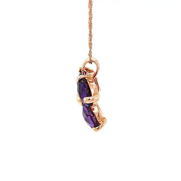 Gold Pendant with Amethyst