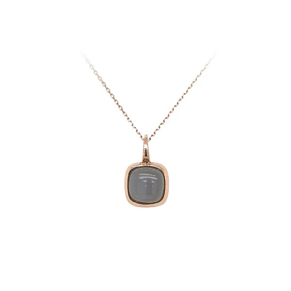 Gold Pendant with Grey Stone
