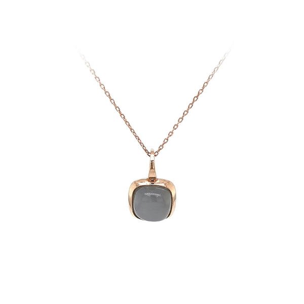 Gold Pendant with Grey Stone