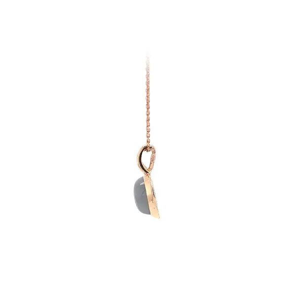 Gold Pendant with Grey Stone