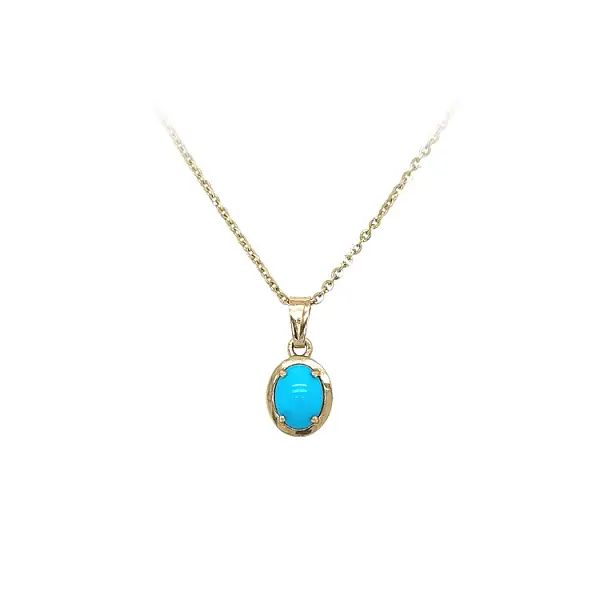 Gold Pendant with Turquoise