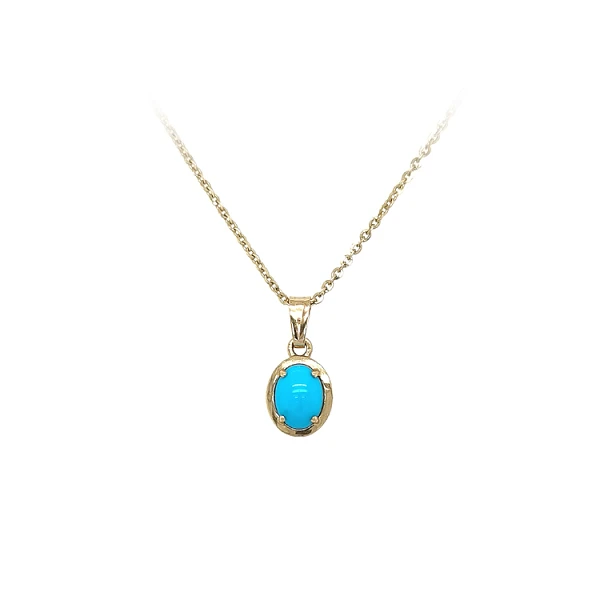Gold Pendant with Turquoise