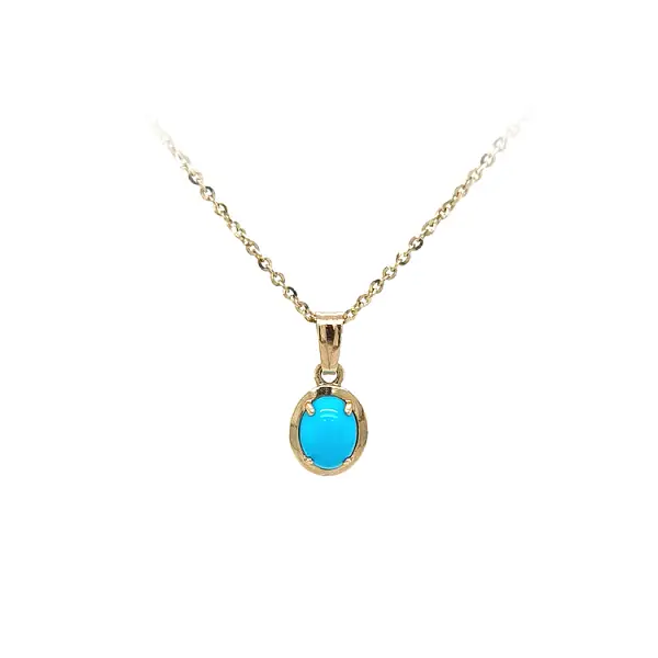 Gold Pendant with Turquoise